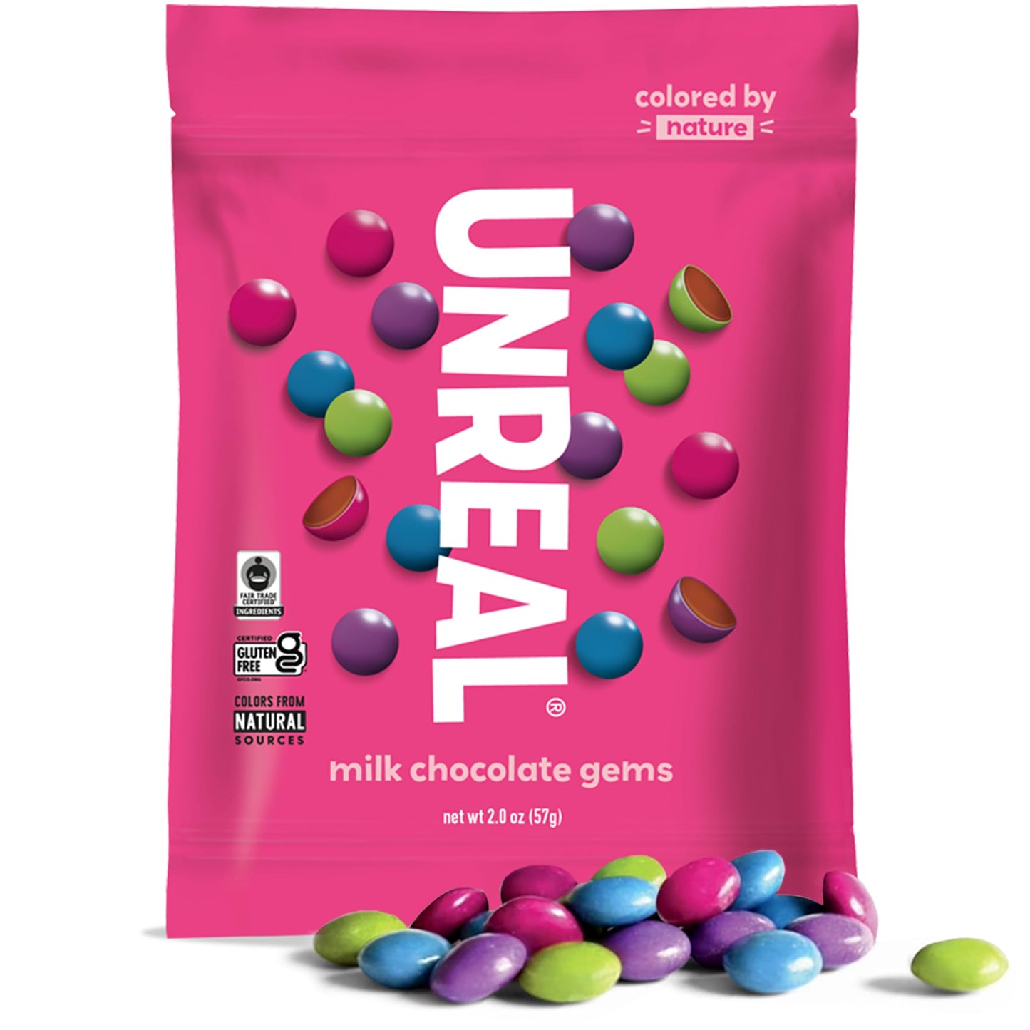 Unreal Milk Chocolate Gems, 2 OZ