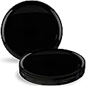 Blue Sky Edge Black Disposable Plastic Plates 10.6" Round (10 Count) - Elegant and Sturdy Tableware for Events and Parties