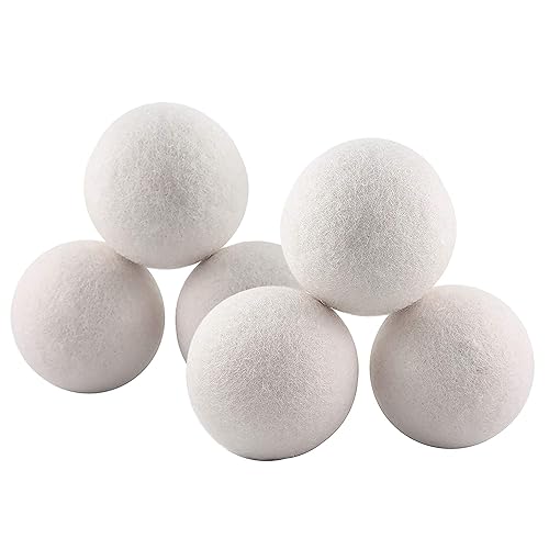 Smart Design Wool Dryer Balls - Natural Eco Fabric Softener - Eliminates Wrinkles & Reduces Static - for Laundry, Clothes, Fabrics - Home Organization