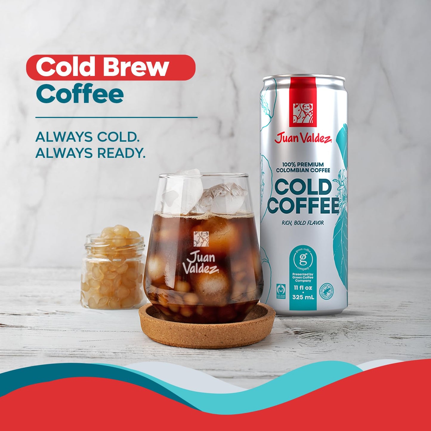 Juan Valdez Cold Brew Coffee | 11oz Can | 24 Pack | Premium Colombian Coffee | Single Origin | Specialty Gourmet | Fair Trade Coffee | Rainforest