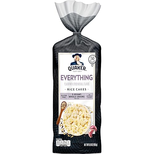 Quaker Rice Cakes, Everything Bagel, 5.9 Ounce Bag
