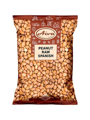 Aiva Raw Spanish Peanuts (5 LB) Bulk - Whole Unsalted Peanuts for Snacking, Cooking, and Baking | Product of USA | Spanish Premium Grade