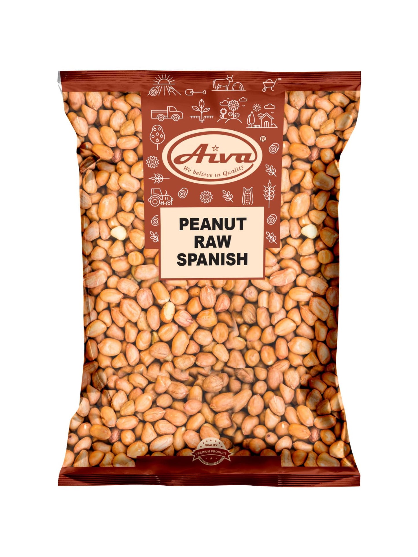 Aiva Raw Spanish Peanuts (5 LB) Bulk - Whole Unsalted Peanuts for Snacking, Cooking, and Baking | Product of USA | Spanish Premium Grade