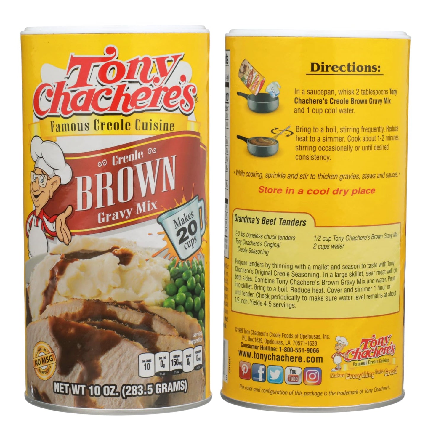 Tony Chachere Instant Gravy Mix, Instant Brown Gravy, 3 Count