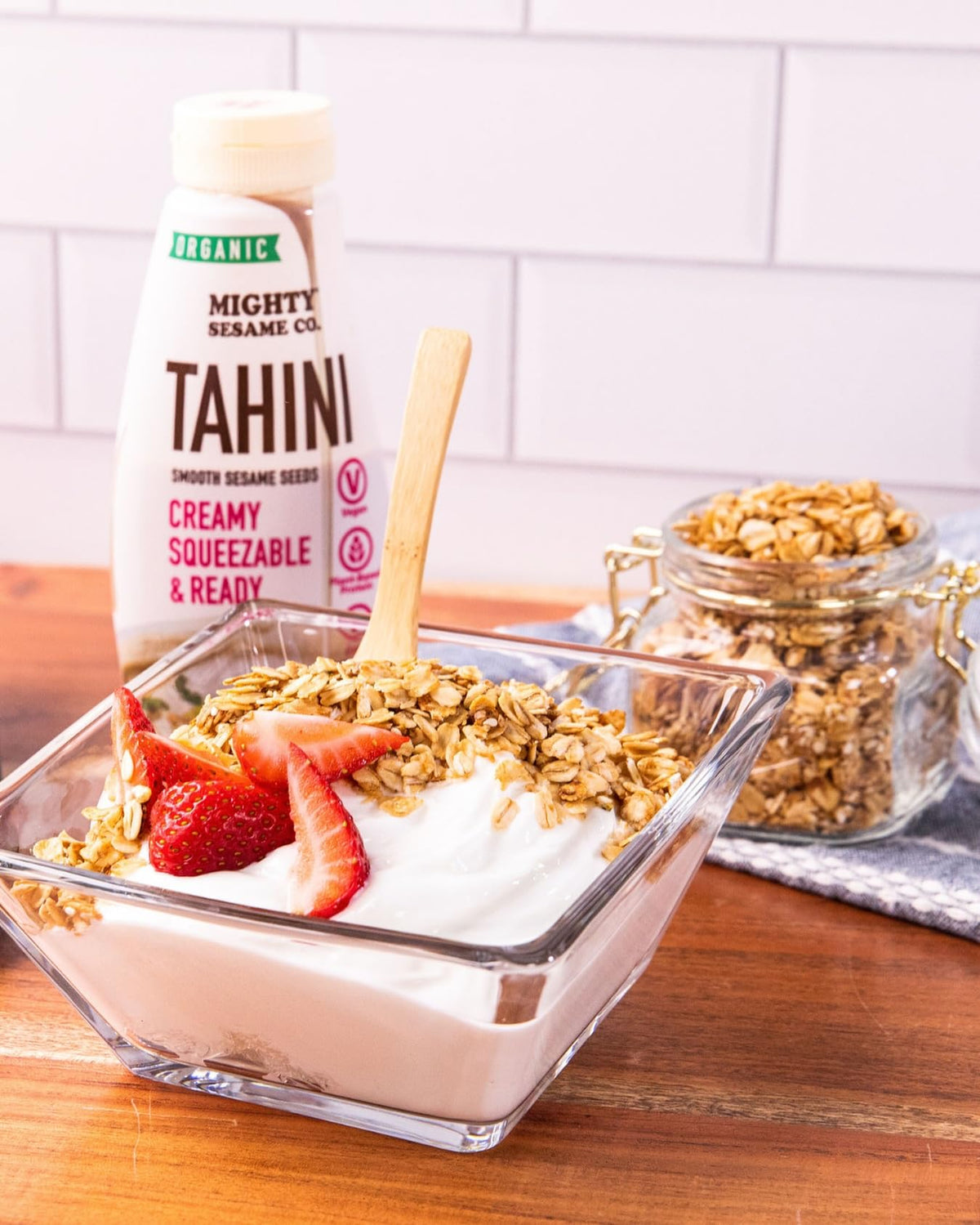 Mighty Sesame Co. Organic Tahini, Squeezable Creamy & Ready Tahini Paste, 10.9oz (2 Pack) Gluten Free, Vegan, Non GMO, Keto Friendly, Plant Based