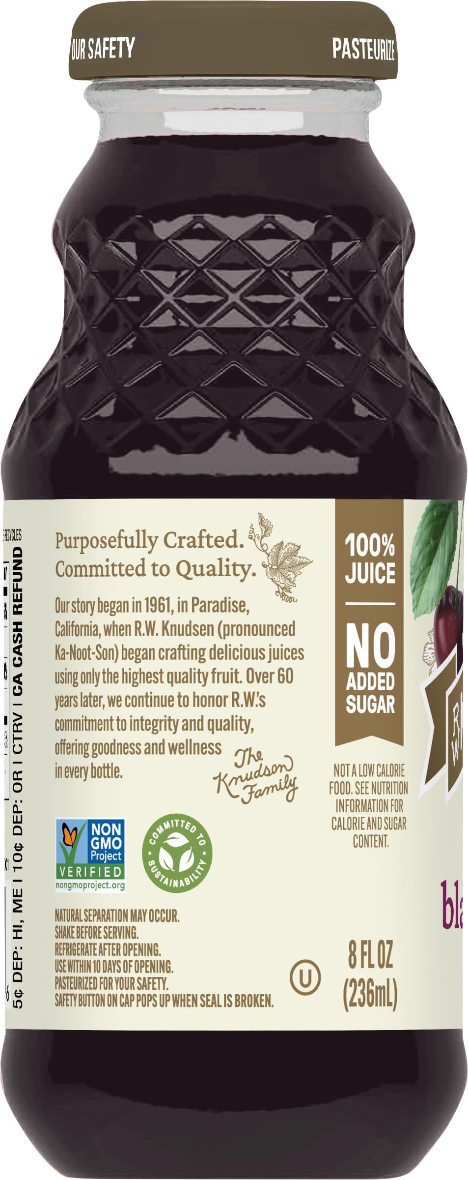 R.W. Knudsen Just Black Cherry Juice, 8 fl oz (12 Pack)