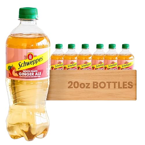 Schweppes Ginger Ale - Refreshing, Crisp, Delicious - 12, 20oz Bottles (20oz, White Peach)
