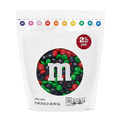 M&M’s Kwanzaa Milk Chocolate Candy, 2lb Party Size Bag of Festive Red, Black and Green Chocolate Pieces, Colorful Holiday Candy for Sharing, Party
