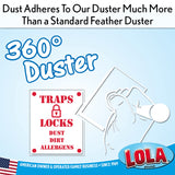 LOLA 360 Duster Refills, 10 Pack, Compatible & Comparable to Swiffer, Traps & Locks More Dust Than Feather Dusters, Attach - Clean - Toss