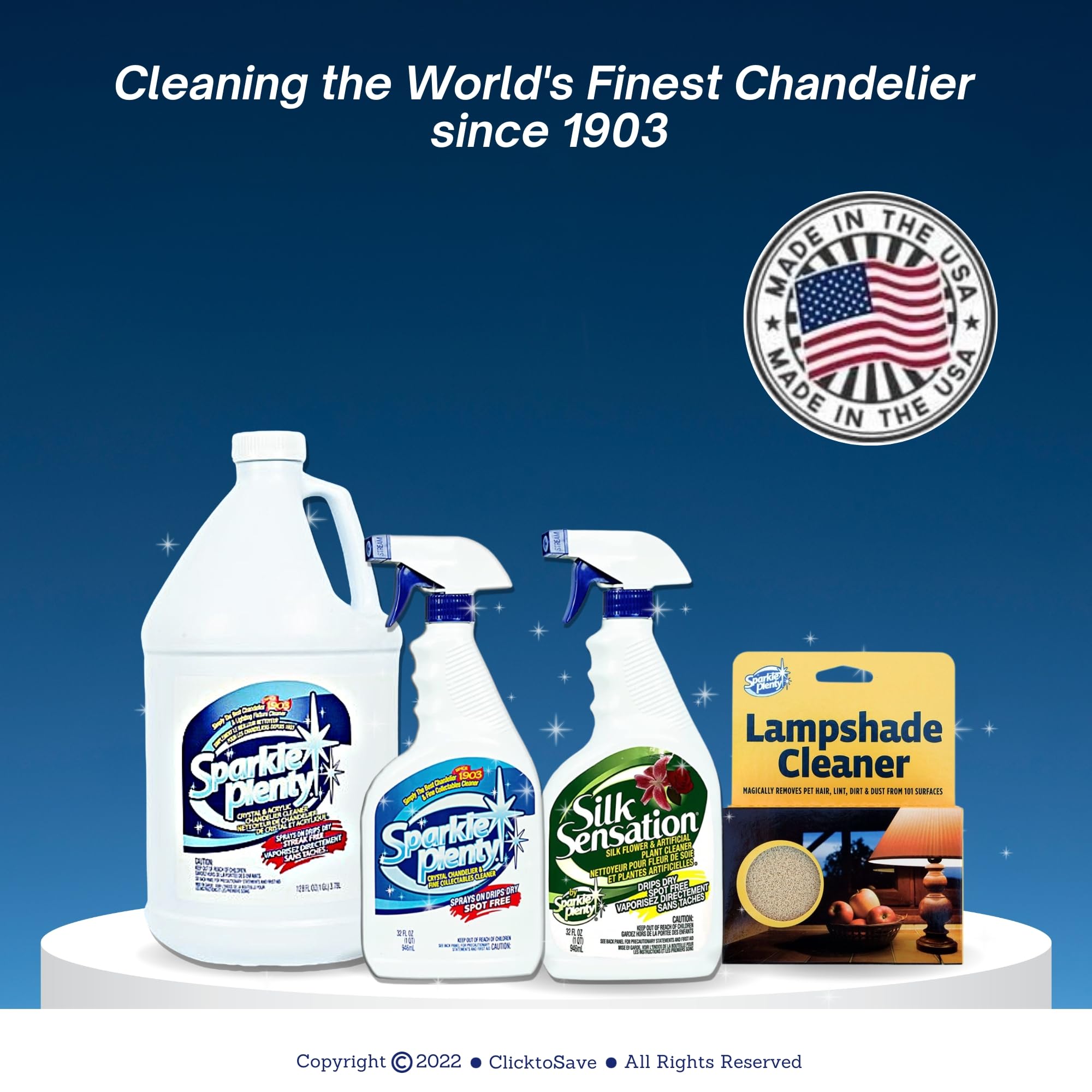 Sparkle Plenty Chandelier Cleaner Drip Dry Spray No Wipe -Dust Remover & Streak Free Glass Cleaner Spray for Chandelier Crystals &Window Screen