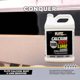 FLITZ Calcium, Rust, & Lime Remover - 1 Gallon Bottle of USA-Made Limescale Remover for Toilets, Showers, and More - Powerful Spray that Instantly
