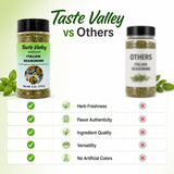 Taste Valley Italian Seasoning Blend 6 oz - Gluten Free Dried Herb Mix with Garlic Basil Oregano Rosemary Thyme - For Pasta Pizza Chicken Vegetables