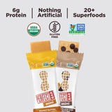 Perfect Bar Mini Protein Bars, Peanut Butter and Dark Chocolate Chip Peanut Butter Variety Pack, Gluten Free, Made with Organic Honey, Cookie Dough