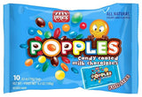 Paskesz Popples Milk Chocolate Family Pack - Naturally Colored, Dye-Free, Non-GMO, Gluten-Free, Kosher Candy-Coated Chocolate Bites - 10 single serve