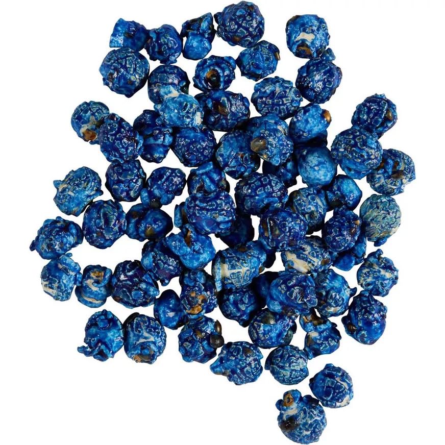 Blue Popcorn Bucket with Scoop, 20 Ounce, Blueberry Flavored, The Hampton Popcorn & Candy Company
