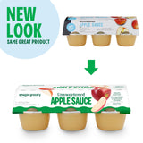 Amazon Grocery, Unsweetened Apple Sauce, 4 Oz, Pack of 6