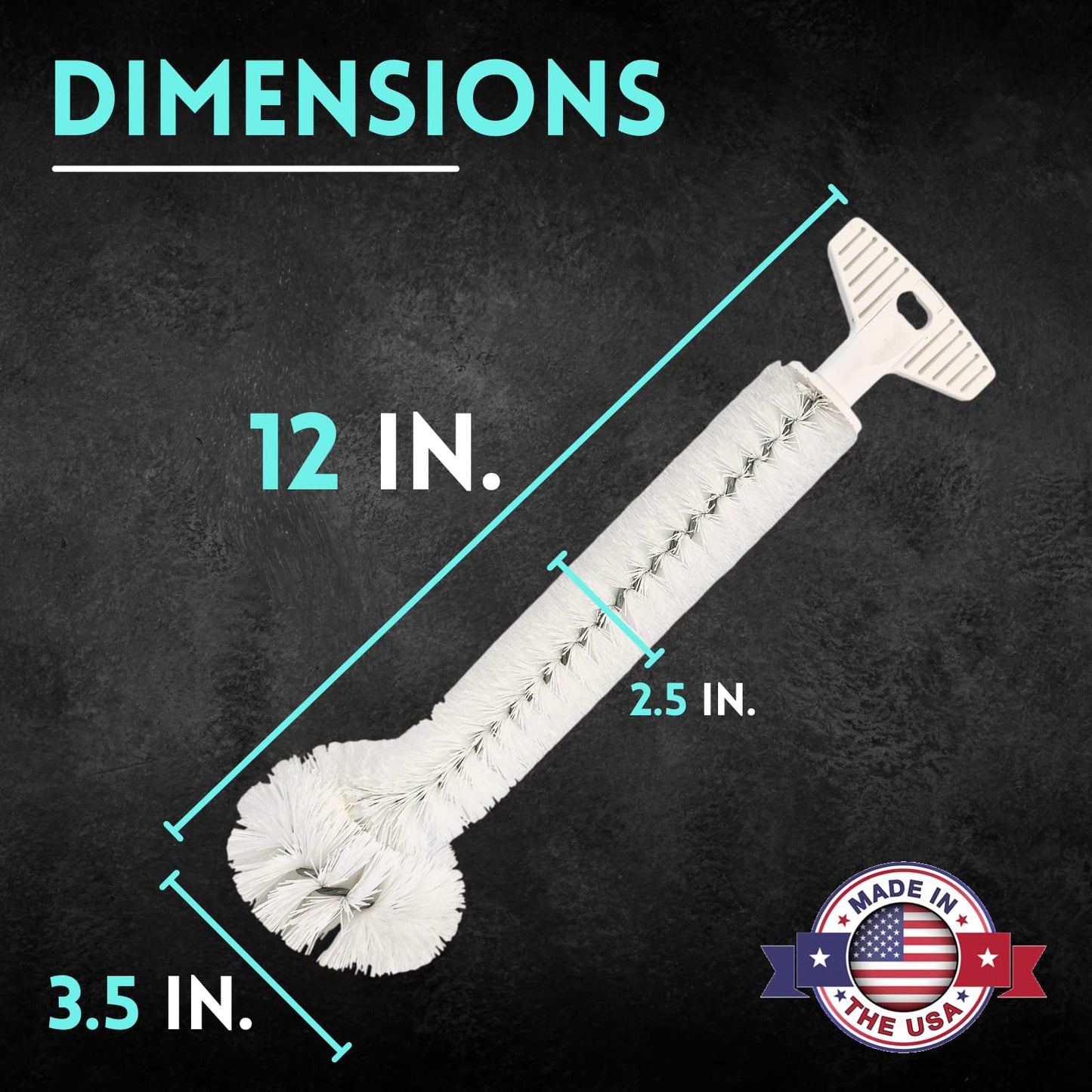 Universal Garbage Disposal Cleaner - 12" Long Kitchen Sink & Drain Cleaning Brush - Sturdy T-Grip Handle Disposer Cleaner - Removes Residue & Odor