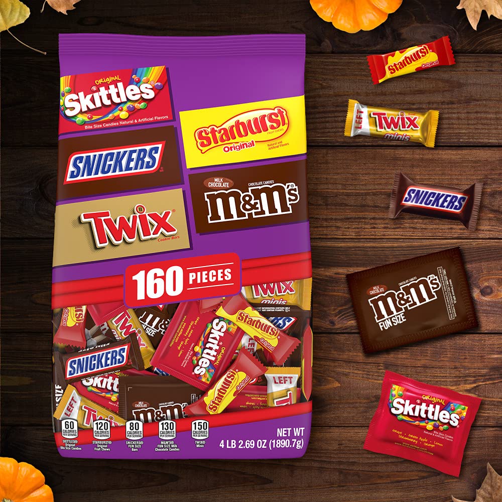 Mars M&M'S Milk Chocolate, SKITTLES Original Chewy Candy, SNICKERS Chocolate Candy Bar, STARBURST Chewy Candy & TWIX Caramel Cookie Bar Halloween