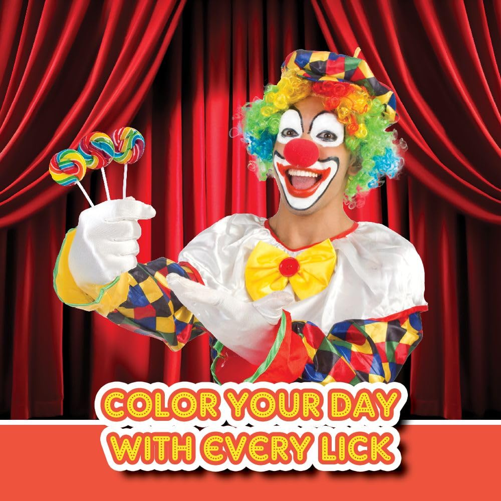 24 Circus Rainbow Lollipops Individually Wrapped, Bursting with Fruity Flavor, Great Swirl Lollipops for Kids Birthday Parties, Party Favor Candy