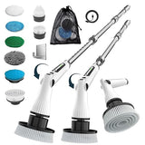 Electric Spin Scrubber, 8 in 1 Electric Cleaning Brush, Cordless Rechargeable Scrub Brush with 8 Replaceable Brush Heads, Adjustable Length and Angle