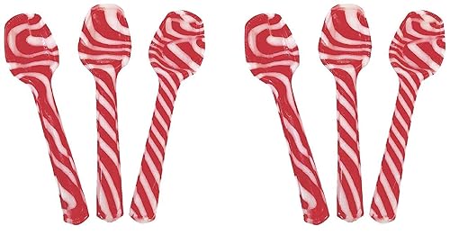 SAVYT Candy Cane Peppermint Spoons - Edible Spoons - Hot Chocolate and Coffee - Bulk Children Christmas Favors, Birthday Goody Bag Filler, Stocking