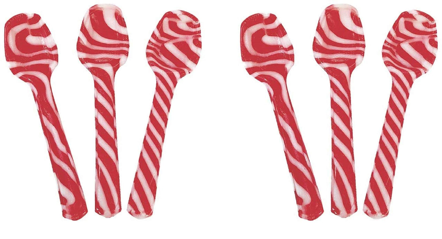 SAVYT Candy Cane Peppermint Spoons - Edible Spoons - Hot Chocolate and Coffee - Bulk Children Christmas Favors, Birthday Goody Bag Filler, Stocking