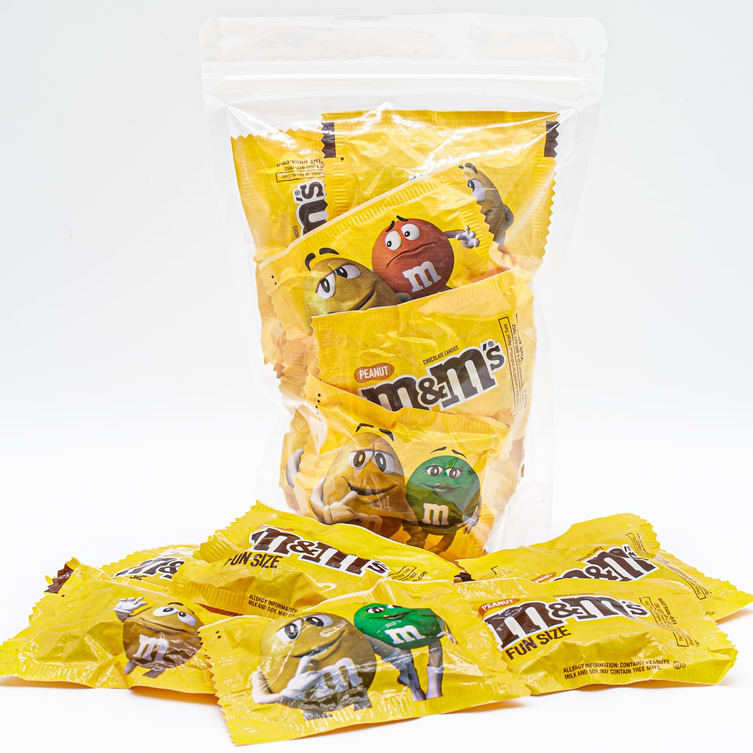 Peanut Milk Chocolate Candy 1 lb - Bulk Bag, Individually Wrapped Fun Size Packs (24 Pieces)