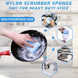 Nylon Cleaning Scrub Pad 12 Pack,Long-Lasting and Reusable Dishwashing Sponge,All-Purpose Scouring Pads Sponge for Kitchen,Bathroom