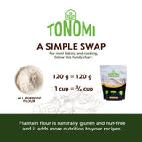 Tonomi All Natural Plantain Flour, Certified Grain and Nut-free, Non-GMO, Gluten-Free All-Purpose Flour alternative for Cooking, Baking, Paleo Diets