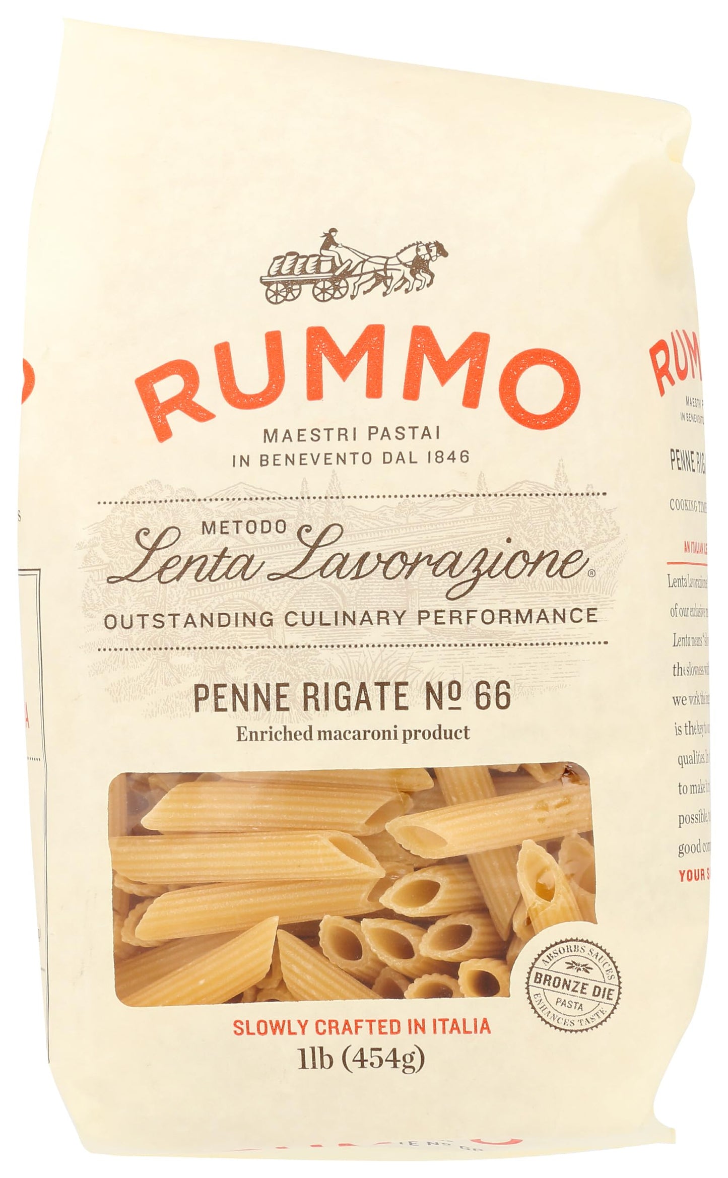 Rummo, Pasta Penne Rigate, 16 Ounce