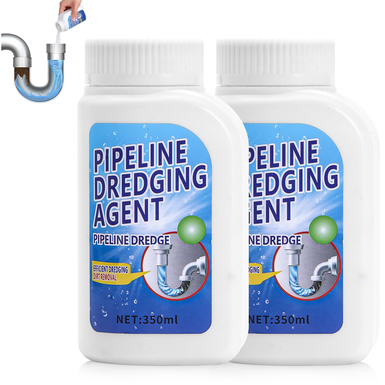 Pipeline Dredging Agent-Drain Clog Remover, 350ml Kitchen Unblocker,Powerful Pipe Unclogger Powerful Sink,Unclog Toilet Clog And Kitchen Sink Pipe