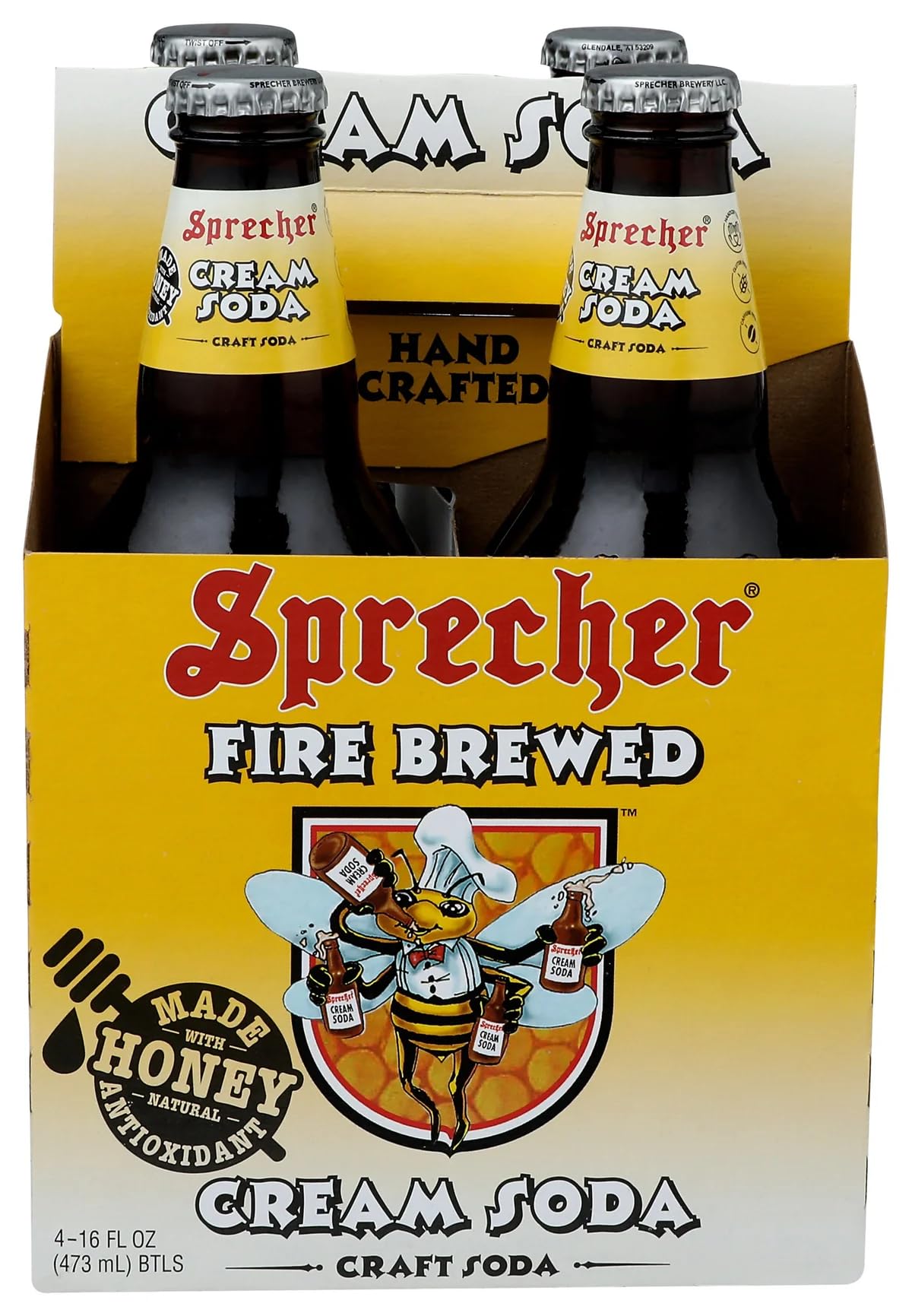 Sprecher Vanilla Caramel Creme Soda 16 oz. 4 pk