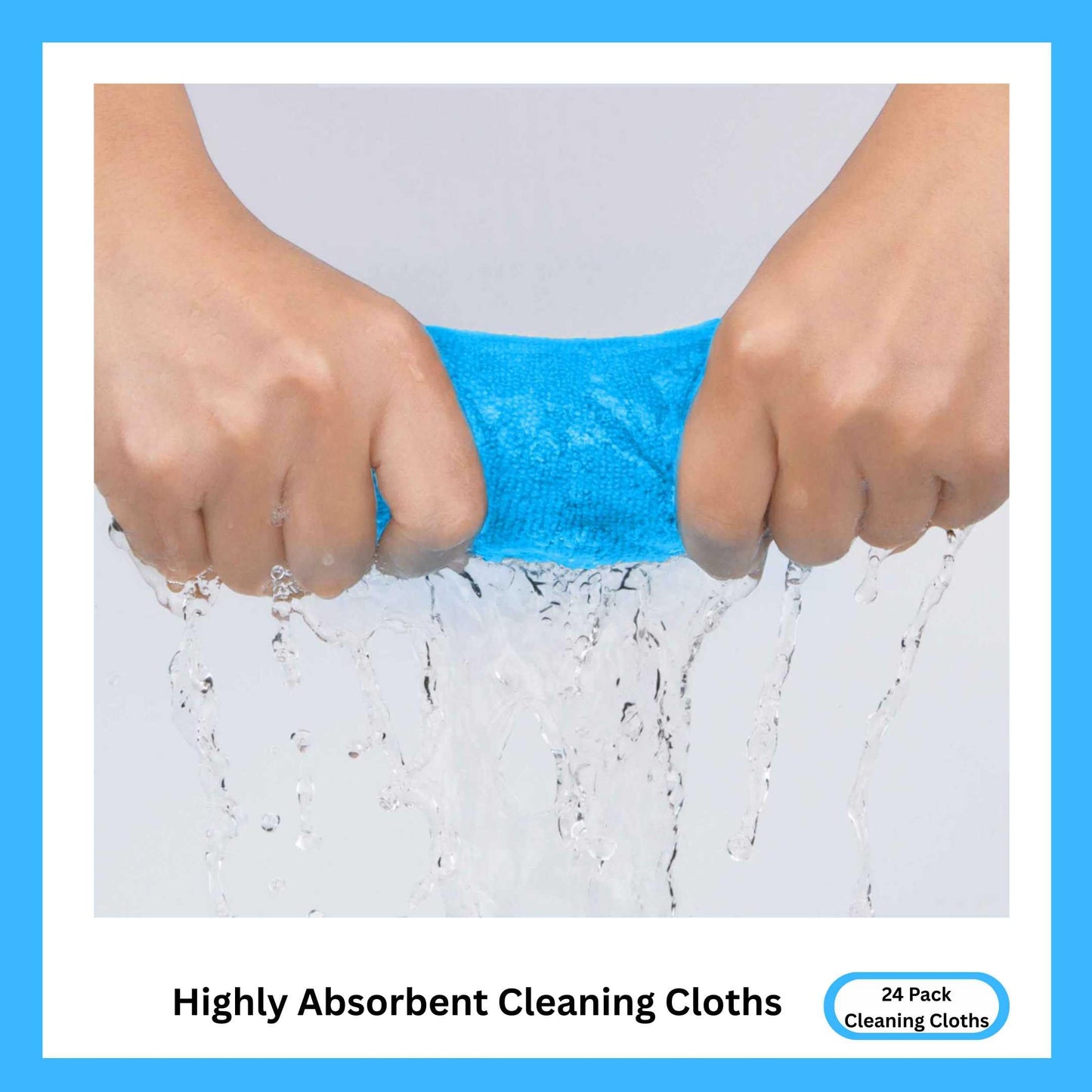Cleanex Microfiber Cleaning Cloth for Kitchen & households, Towels for Cars. (300gsm) (Pack of 24 Blue)