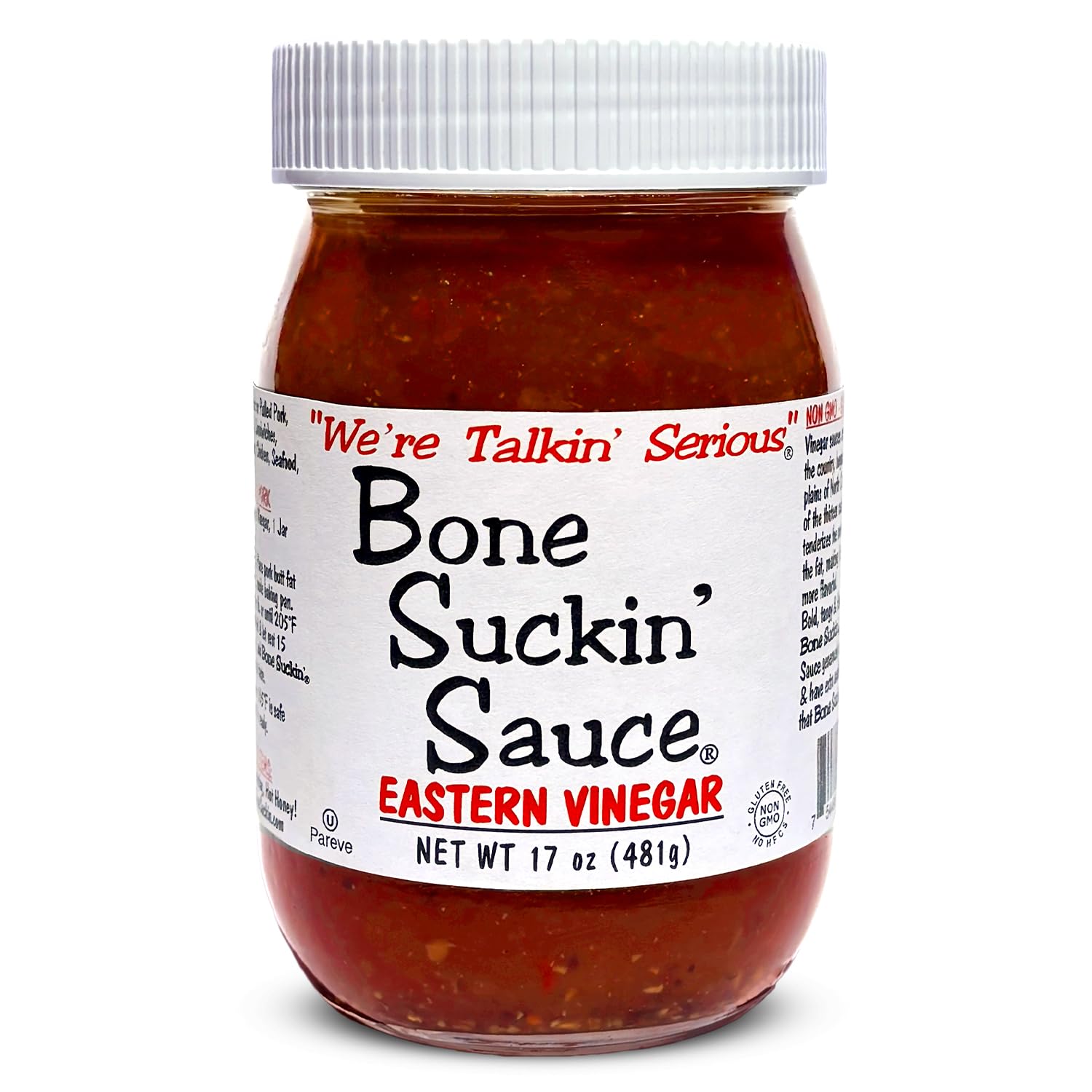 Bone Suckin' Eastern Vinegar BBQ Sauce, Carolina Barbecue Sauce, 17 Ounce