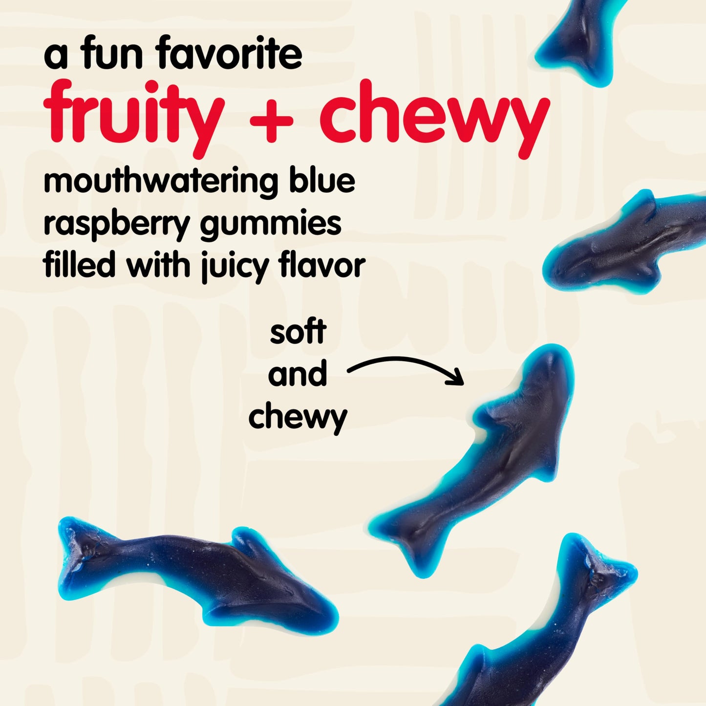 Snak Club Gummy Sharks Candy, Blue Raspberry Fruit Flavored Candy Gummies, Soft and Chewy, Fat-Free and Gluten-Free Snacks, 2.75 oz Snack Bags, 12