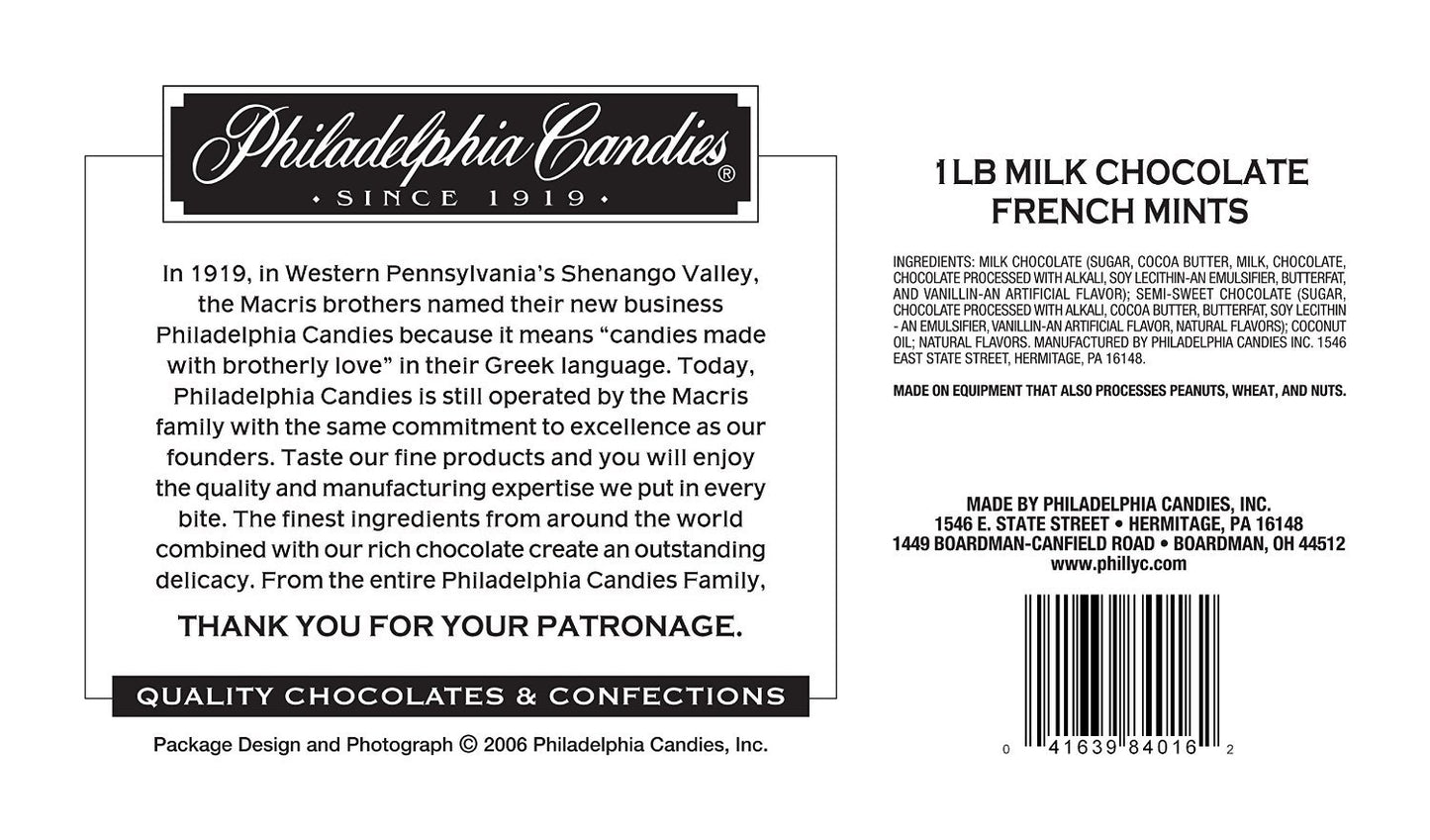 Philadelphia Candies French Mint Meltaway Truffles, Milk Chocolate 1 Pound Gift Box