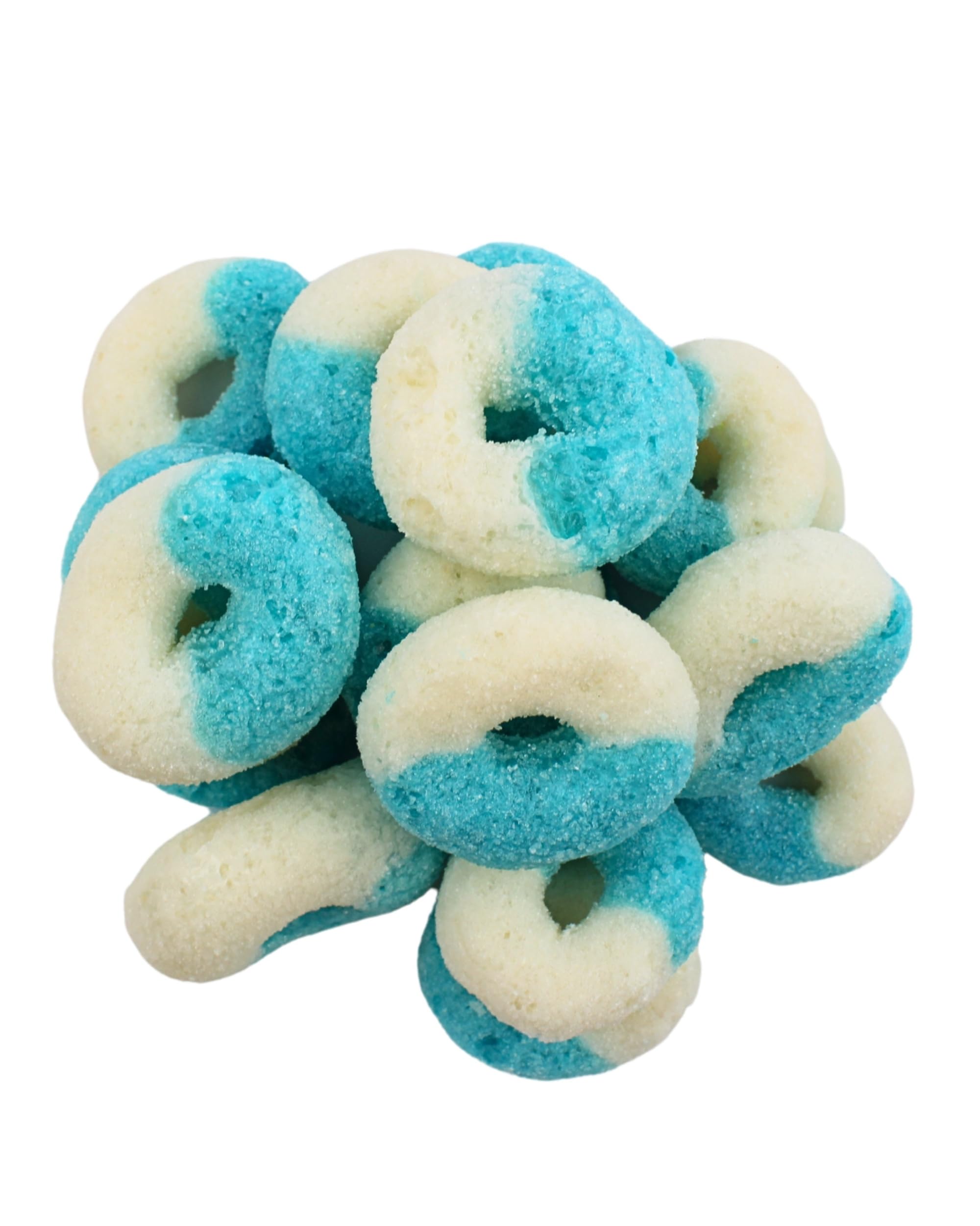 Freeze Dried Candy Gummy Rings - Blue Raspberry Candy Rings - by Queen City Candy Cave (3 Oz)