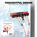 HIFMGHE 24ft Water Fed Pole Kit, Telescopic Solar Panel Cleaning Brush Kit, Car Glass Washing Equipment Tool, Outdoor Window Cleaner with 180°