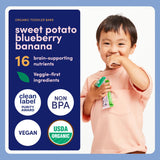 Cerebelly Toddler Bars - Organic Sweet Potato Blueberry Banana Smart Bars | Healthy Snack for Kids | 16 Brain-supporting Nutrients, Gluten Free, Nut