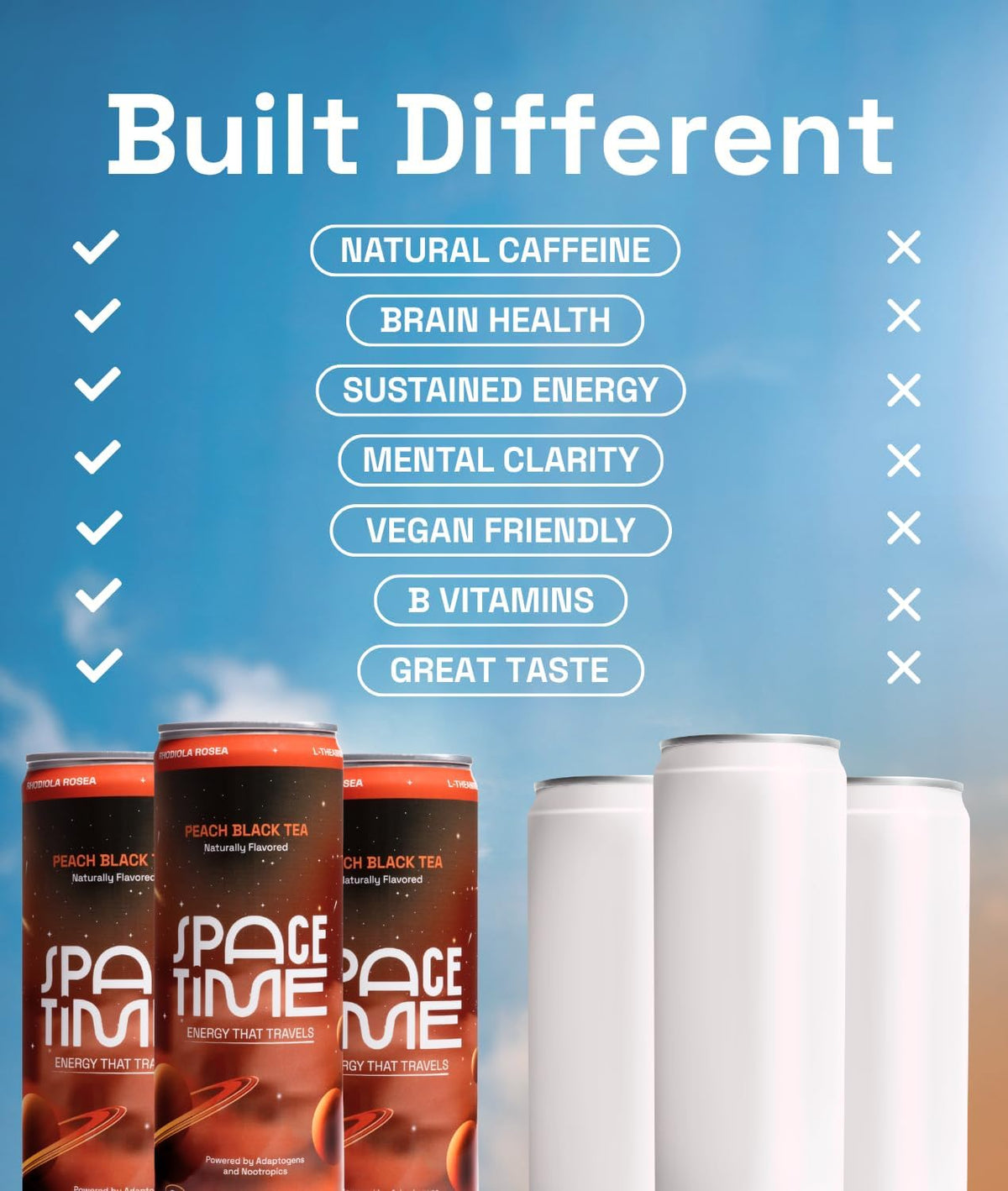 SpaceTime Productivity & Focus Energy Drink, Real Juice Nootropic Drink