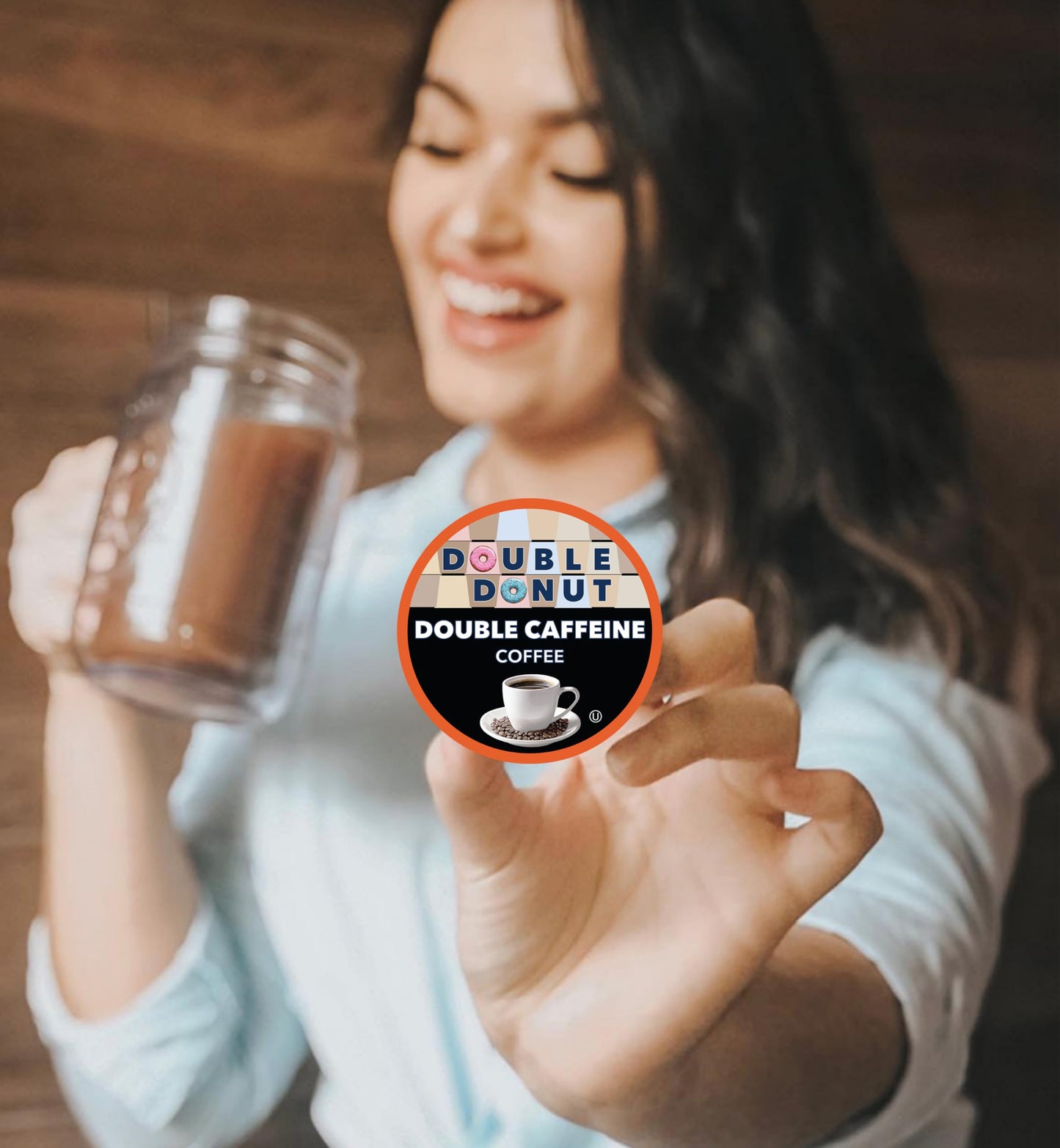 Double Donut Coffee High Caffeine Coffee Pods, Extra Strong Double Caffeine Coffee Cups for Keurig K Cup Brewer Machines Single Serve Dark Roast