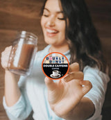 Double Donut Coffee High Caffeine Coffee Pods, Extra Strong Double Caffeine Coffee Cups for Keurig K Cup Brewer Machines Single Serve Dark Roast