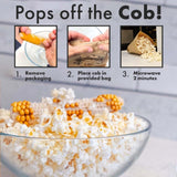 Poppin Cobs Microwave Popcorn on the Cob (3 PK) (Original) Whole Popcorn Kernels, Individually Wrapped Healthy Pop Corn on the Cob with Bags, Gluten