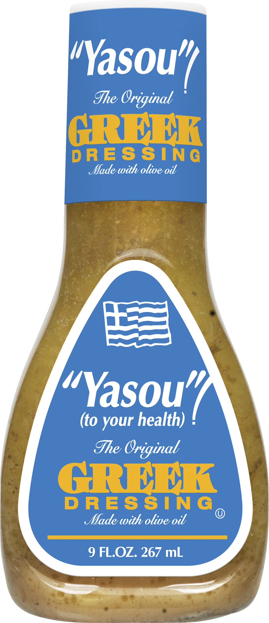 Yasou Greek Salad Dressing, Classic Mediterranean Flavor (Pack of 9)