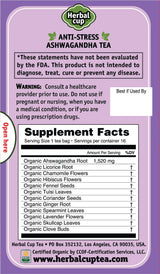 Herbal Cup Ayurveda Ashwagandha Tea, Organic Anti-Stress, No Caffeine Herbal Supplement (16 Count, Pack of 6)