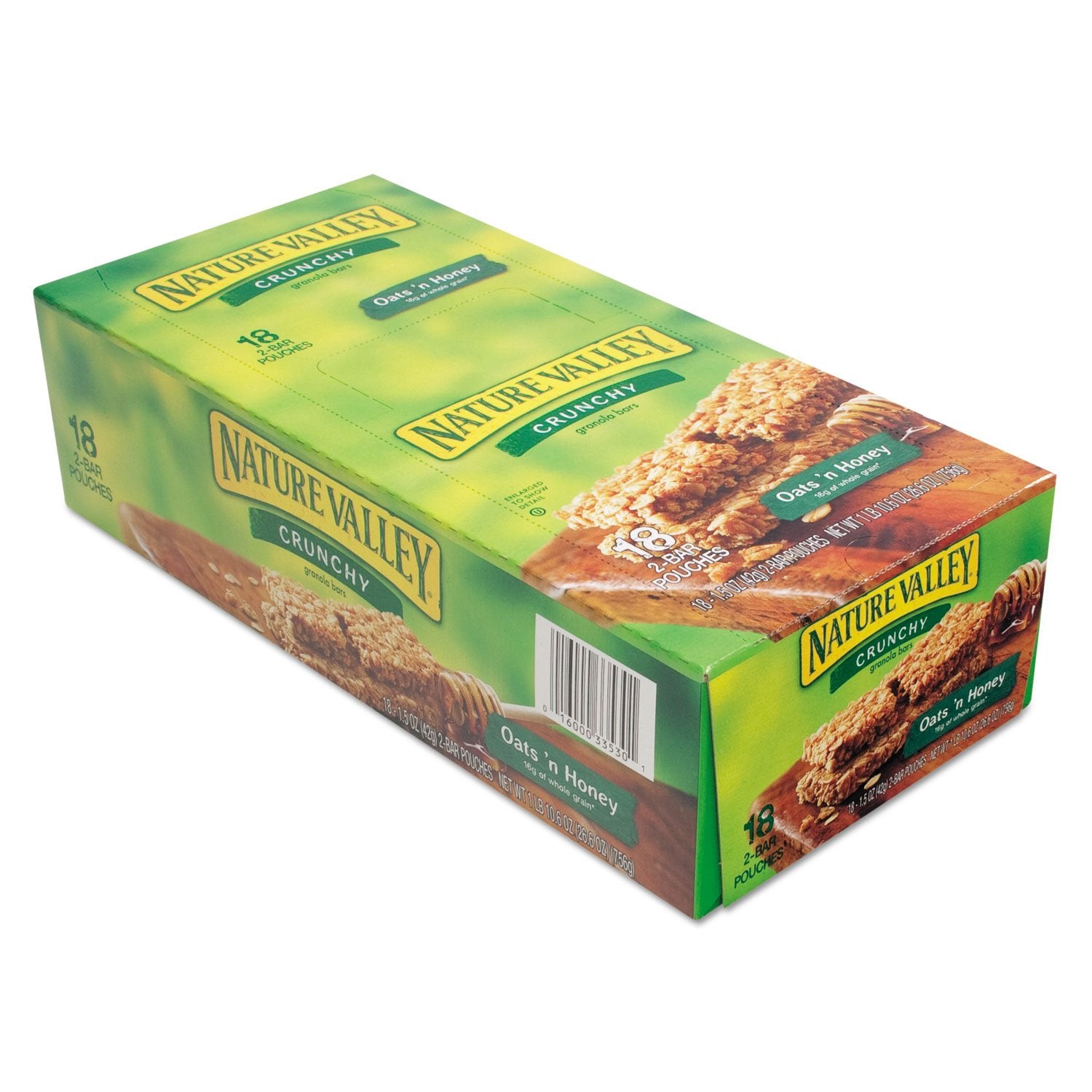 Nature Valley SN3353 Nature Valley Granola Bars, Oats'n Honey Cereal, 1.5oz Bar, 18/Box