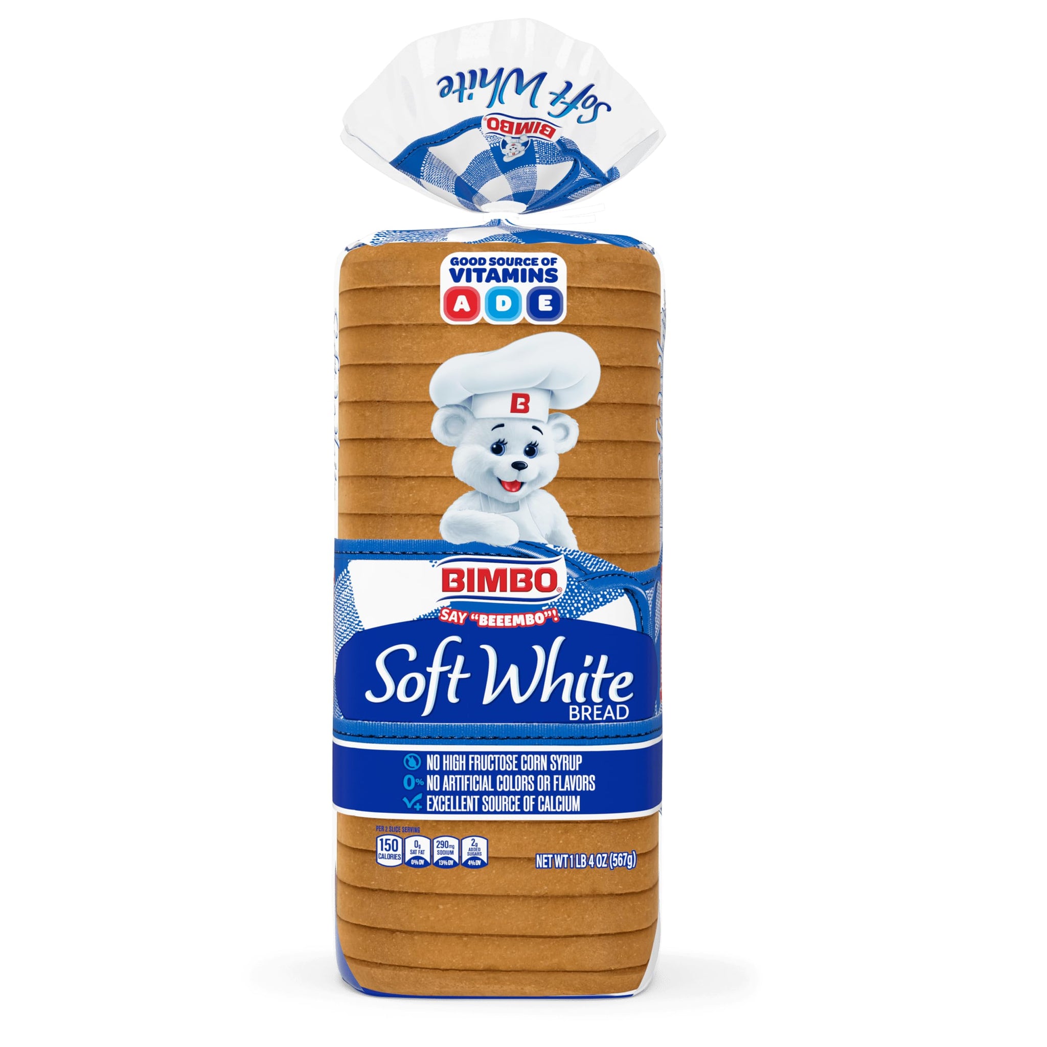 Bimbo Soft White Bread, White Bread, 20 oz Bag