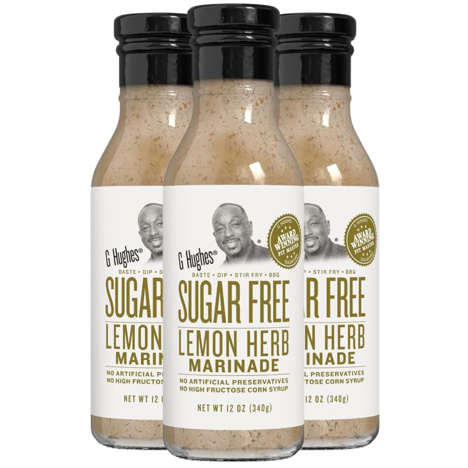 G Hughes Sugar Free Lemon Herb Marinade, Low Carb - 12 Oz (3-Pack)