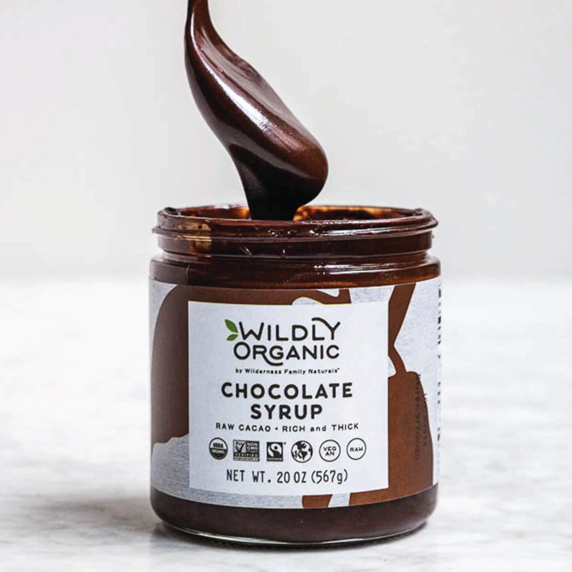 Wildly Organic Chocolate Syrup 20 Oz - Organic, Dairy-Free, Fair Trade, Non-GMO, Kosher, Vegan, Premium Rich Chocolate Flavor - Perfect for Ice Cream