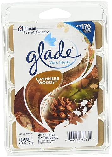 Glade Wax Melts Air Freshener Refill, Cashmere Woods, 11-Count (Pack of 1)